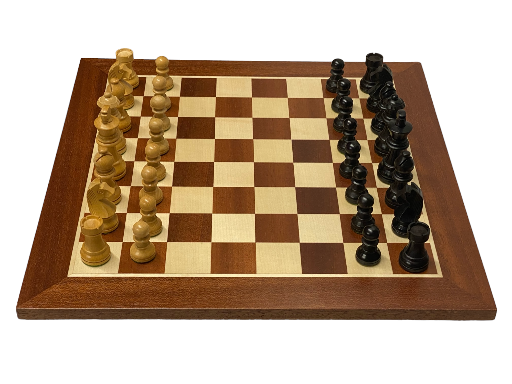 3" Classic Ebonized Chess Pieces 15.75" Wide Border Mahogany Board & Box -  CHESSMAZE STORE UK